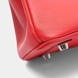 Pre Owned حقيبة هيرمس بيركين 25 جلد إبسوم أحمر توت