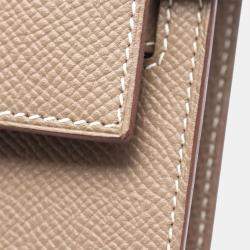 Pre Owned Hermes Kelly To Go Gray Epsom Leather Shoulder Bag