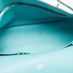 مملوكة مسبقًا Hermès Jypsiere 28 Bleu Atoll Swift and Taurillon Clemence Leather Shoulder Bag