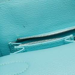 مملوكة مسبقًا Hermès Jypsiere 28 Bleu Atoll Swift and Taurillon Clemence Leather Shoulder Bag