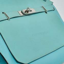 مملوكة مسبقًا Hermès Jypsiere 28 Bleu Atoll Swift and Taurillon Clemence Leather Shoulder Bag