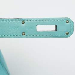 مملوكة مسبقًا Hermès Jypsiere 28 Bleu Atoll Swift and Taurillon Clemence Leather Shoulder Bag