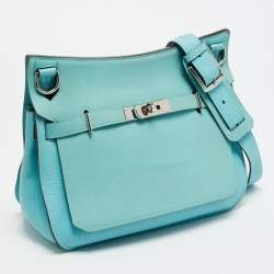 مملوكة مسبقًا Hermès Jypsiere 28 Bleu Atoll Swift and Taurillon Clemence Leather Shoulder Bag