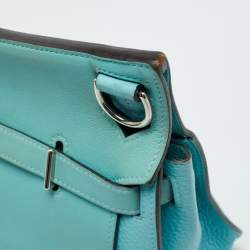 مملوكة مسبقًا Hermès Jypsiere 28 Bleu Atoll Swift and Taurillon Clemence Leather Shoulder Bag