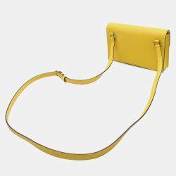 Pre Owned حقيبة هيرمس هيرمسناب صفراء إبسم على حزام