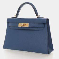 Pre Owned حقيبة هيرمس ميني كيلي 20 إبصوم أزرق غامق