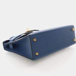 Pre Owned حقيبة هيرمس ميني كيلي 20 إبصوم أزرق غامق