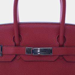 Pre Owned Hermes  Birkin 30 Rouge Vif Togo Bag