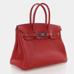Pre Owned Hermes  Birkin 30 Rouge Vif Togo Bag