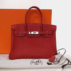 Pre Owned Hermes  Birkin 30 Rouge Vif Togo Bag