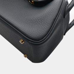 Pre Owned Hermes Mini Lindy 20 Vert Mangrove Clemence Bag 