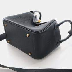 Pre Owned Hermes Mini Lindy 20 Vert Mangrove Clemence Bag 