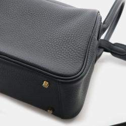 Pre Owned Hermes Mini Lindy 20 Vert Mangrove Clemence Bag 