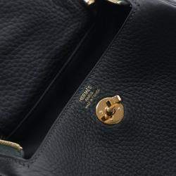 Pre Owned Hermes Mini Lindy 20 Vert Mangrove Clemence Bag 