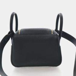 Pre Owned Hermes Mini Lindy 20 Vert Mangrove Clemence Bag 