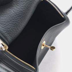 Pre Owned Hermes Mini Lindy 20 Vert Mangrove Clemence Bag 