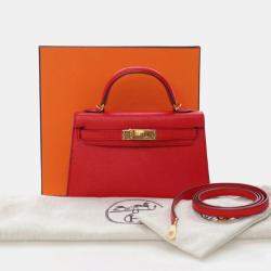 مملوكة مسبقًا حقيبة هيرمس كلي ميني إيبسوم روج دي كور 20