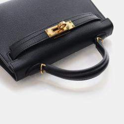 مملوكة مسبقًا Hermes Mini Kelly 20 Noir Epsom Bag