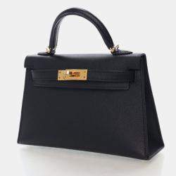 مملوكة مسبقًا Hermes Mini Kelly 20 Noir Epsom Bag
