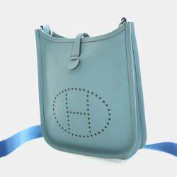 Pre Owned حقيبة هيرمس بيليو أزرق أتشوير إيفلين حجم صغير 16