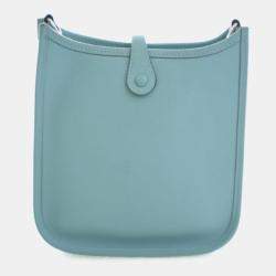 Pre Owned حقيبة هيرمس بيليو أزرق أتشوير إيفلين حجم صغير 16