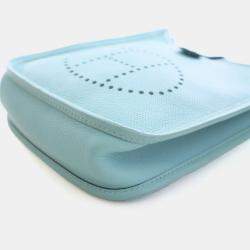 Pre Owned حقيبة هيرمس بيليو أزرق أتشوير إيفلين حجم صغير 16