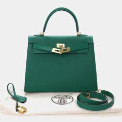 مملوكة مسبقًا حقيبة هيرمس كيلي سيليير إيبسوم فيرت فيرتيجو 25