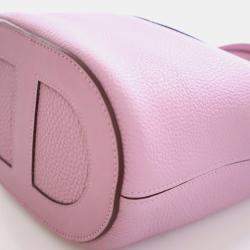 Pre Owned Hermes Mauve Sylvestre Swift In-The-Loop Bucket 18