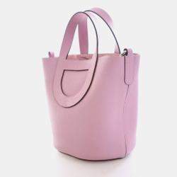 Pre Owned Hermes Mauve Sylvestre Swift In-The-Loop Bucket 18