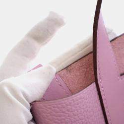 Pre Owned Hermes Mauve Sylvestre Swift In-The-Loop Bucket 18