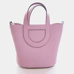 Pre Owned Hermes Mauve Sylvestre Swift In-The-Loop Bucket 18