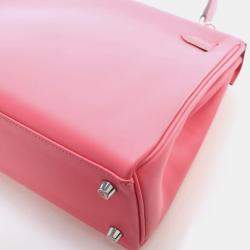 مملوكة مسبقًا حقيبة هيرمس كيلي 25 جلد سوفت أحمر أزاليا