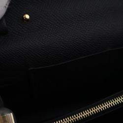 مملوكة مسبقًا محفظة هيرمس كيلي تو غو جلد إبصوم أسود