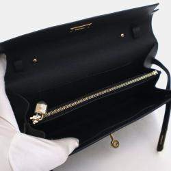 مملوكة مسبقًا محفظة هيرمس كيلي تو غو جلد إبصوم أسود