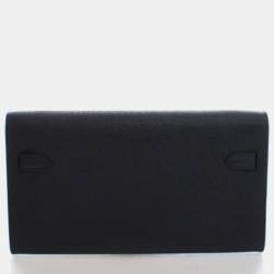 مملوكة مسبقًا محفظة هيرمس كيلي تو غو جلد إبصوم أسود