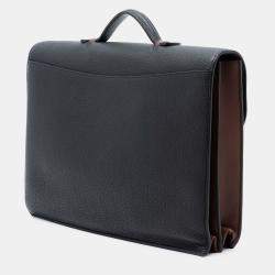 Pre Owned حقيبة هيرمس ساع أ ديبيشيه فيرسو 38 توغو وسويفت بني وأسود