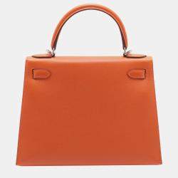 مملوكة مسبقًا Hermes Orange Epsom Kelly II Sellier 28