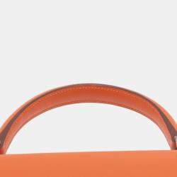 مملوكة مسبقًا Hermes Orange Epsom Kelly II Sellier 28