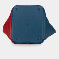 مملوكة مسبقًا Hermes Blue Red Bicolor Clemence Picotin Lock 22