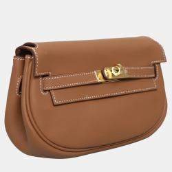 مملوكة مسبقًا هيرمس كيلي مووف جلد عجل ذهبي حقيبة كروس بودي