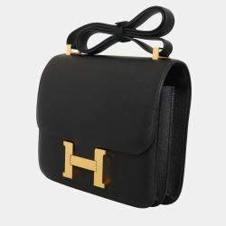 مملوكة مسبقًا حقيبة هيرمس كونستانس 24 جلد إيبيسوم سوداء