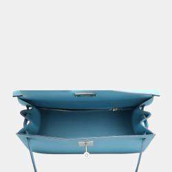 Pre Owned حقيبة هيرمس كيلي 28 سولييه إيبسوم أزرق