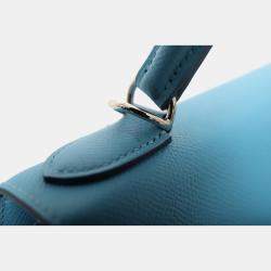 Pre Owned حقيبة هيرمس كيلي 28 سولييه إيبسوم أزرق