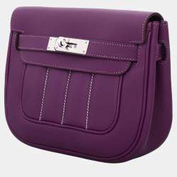 مملوكة مسبقًا Hermes Mini Berline Purple Calf Bag