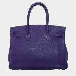 مملوكة مسبقًا Hermes Birkin 30 Purple Leather Bag