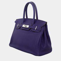 مملوكة مسبقًا Hermes Birkin 30 Purple Leather Bag
