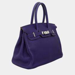 مملوكة مسبقًا Hermes Birkin 30 Purple Leather Bag