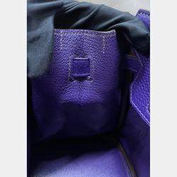 مملوكة مسبقًا Hermes Birkin 30 Purple Leather Bag