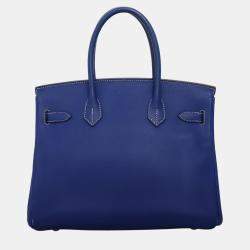 Pre Owned حقيبة هيرمس بيركين 30 جلد إيبسون أزرق كاندي