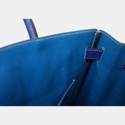 Pre Owned حقيبة هيرمس بيركين 30 جلد إيبسون أزرق كاندي